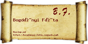 Bogdányi Fáta névjegykártya